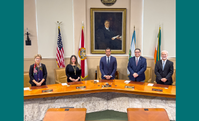 2024 City Commission standing at the Dais